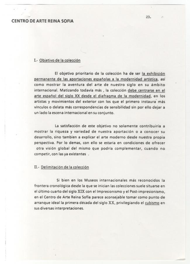 Criterios sobre la colección del Centro de Arte Reina Sofía