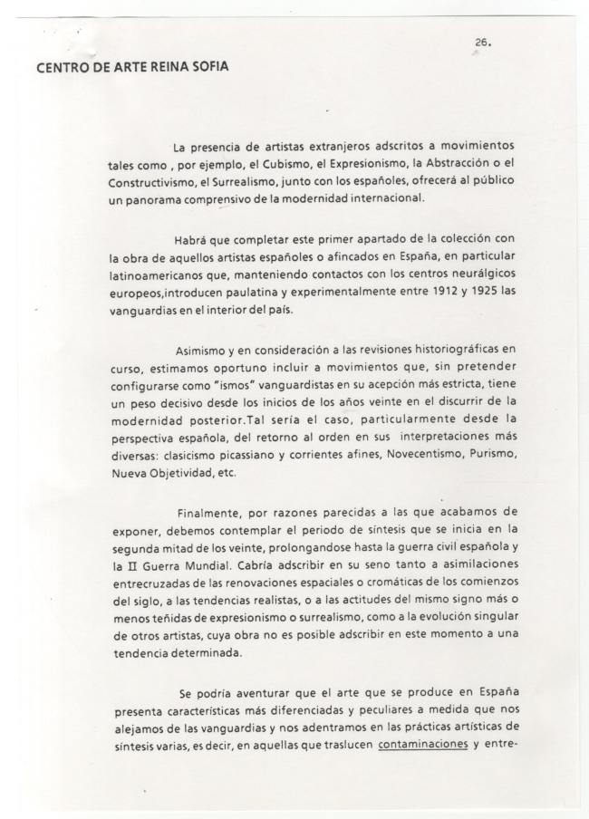 Criterios sobre la colección del Centro de Arte Reina Sofía