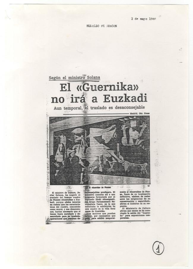 El Guernica no irá a Euzkadi