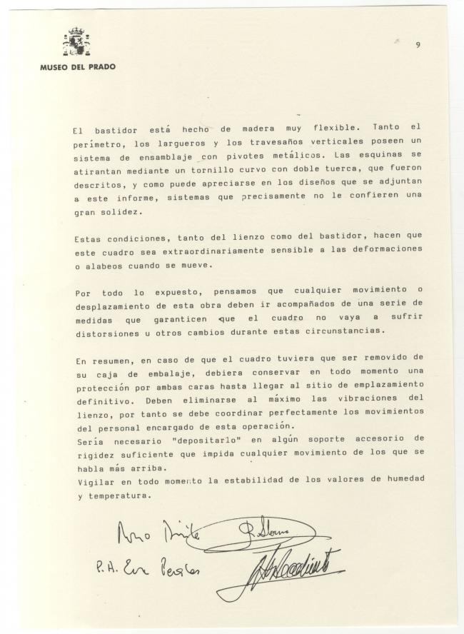 Informes sobre el estado de Guernica y su traslado