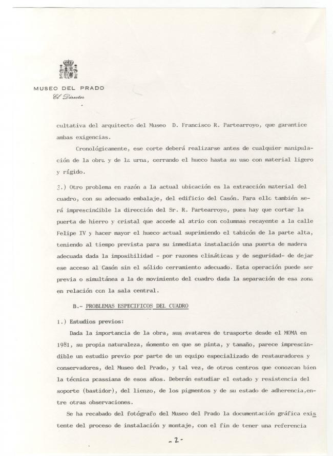 Informes sobre el estado de Guernica y su traslado