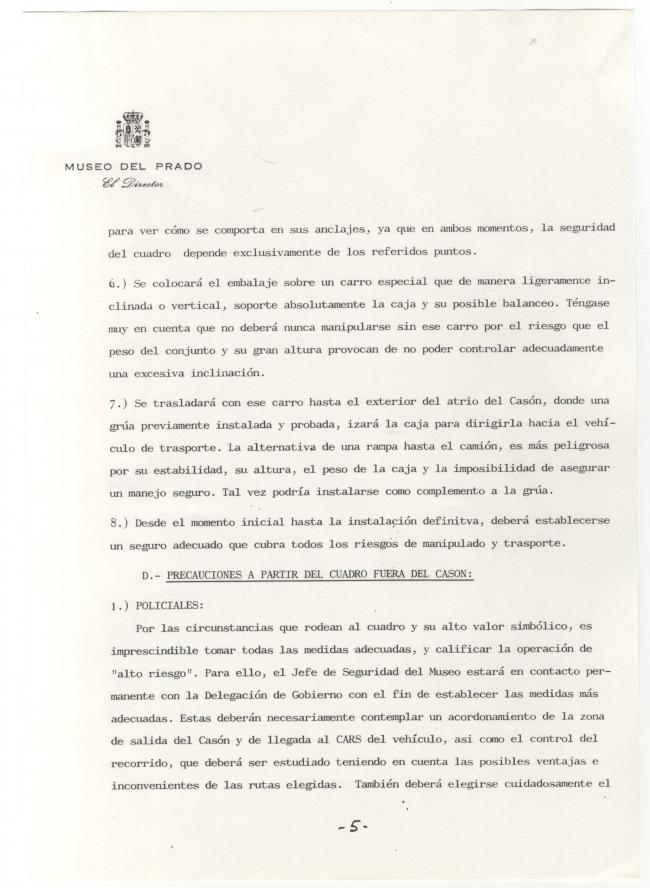 Informes sobre el estado de Guernica y su traslado