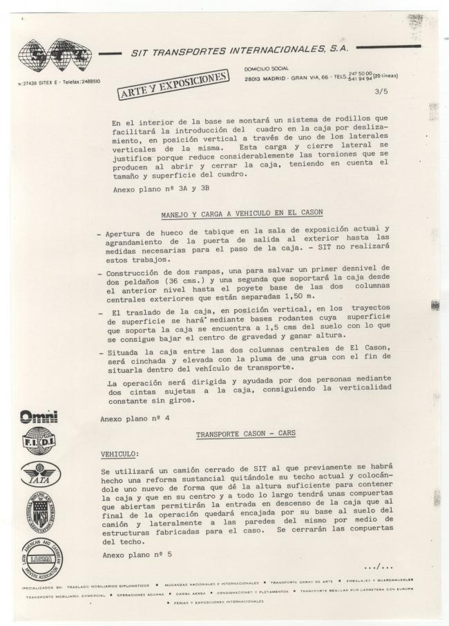 Informes sobre el estado de Guernica y su traslado