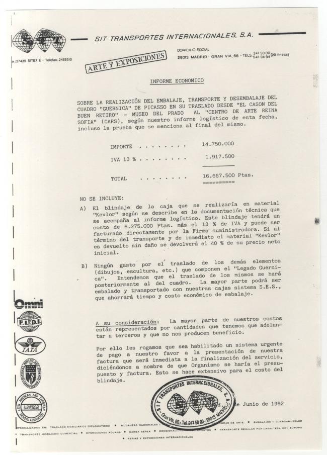 Informes sobre el estado de Guernica y su traslado