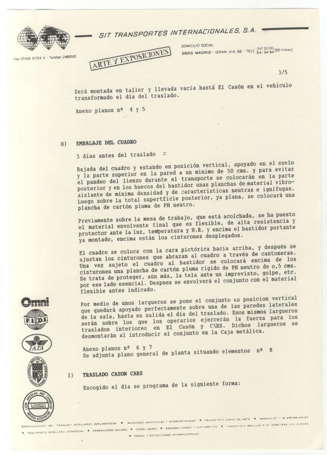 Informes sobre el estado de Guernica y su traslado