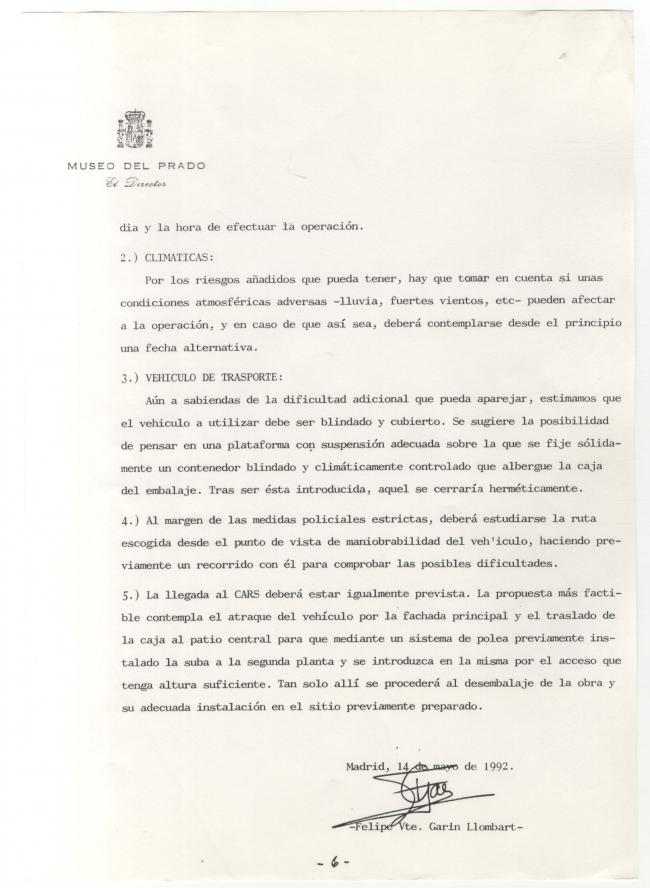 A request from the Senate for a feasibility report on moving Guernica