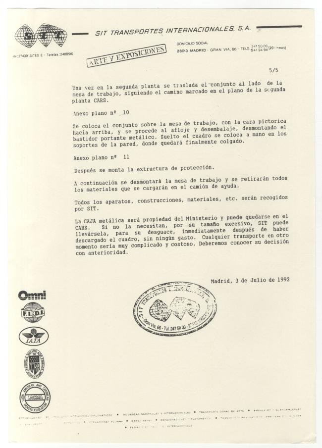 A request from the Senate for a feasibility report on moving Guernica