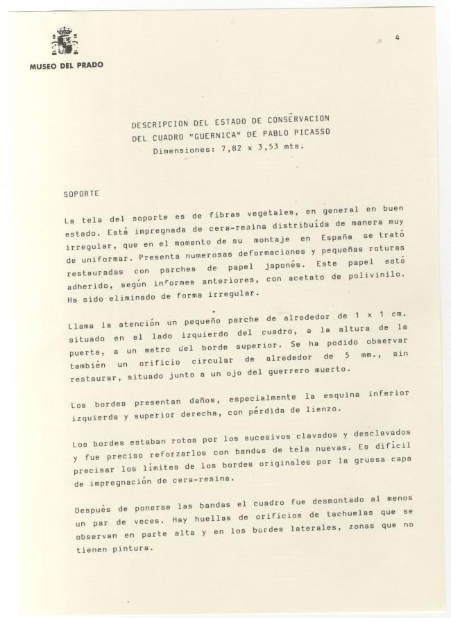 A request from the Senate for a feasibility report on moving Guernica