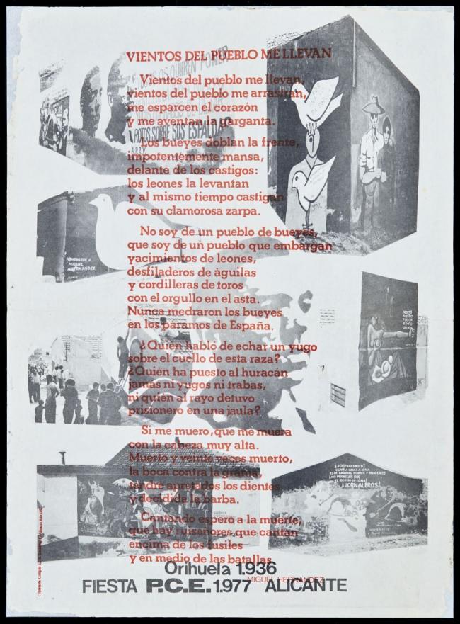 Fiesta homenaje del Partido Comunista de España con poema de Miguel Hernández