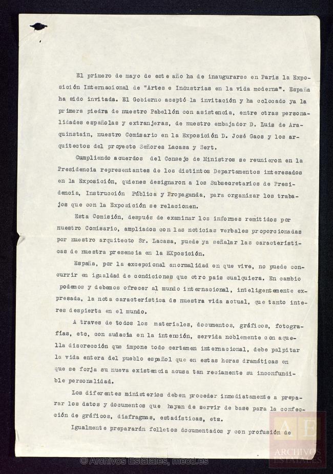 Informe sobre la Exposición Internacional de París