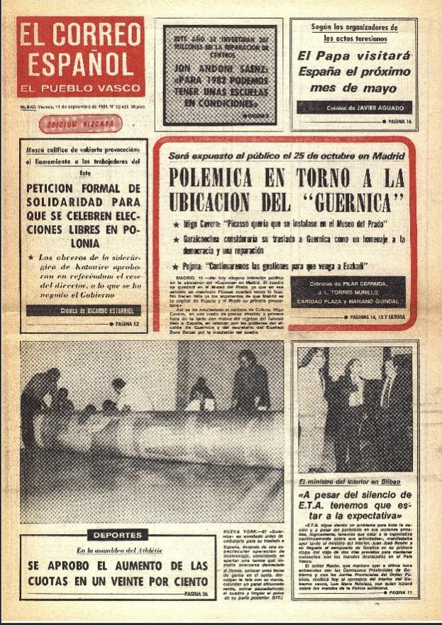 Polémica en torno a la ubicación del Guernica