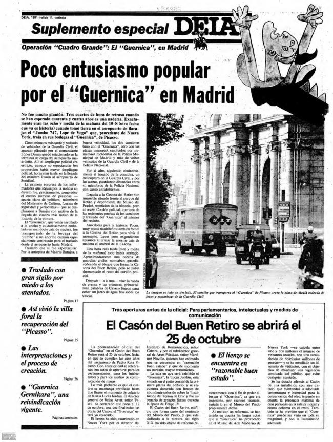 Euskadi insiste: el Guernica a Gernika