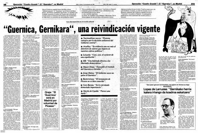 Euskadi insiste: el Guernica a Gernika