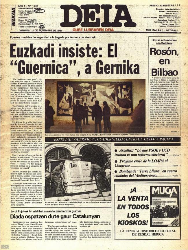 Euskadi insiste: el Guernica a Gernika