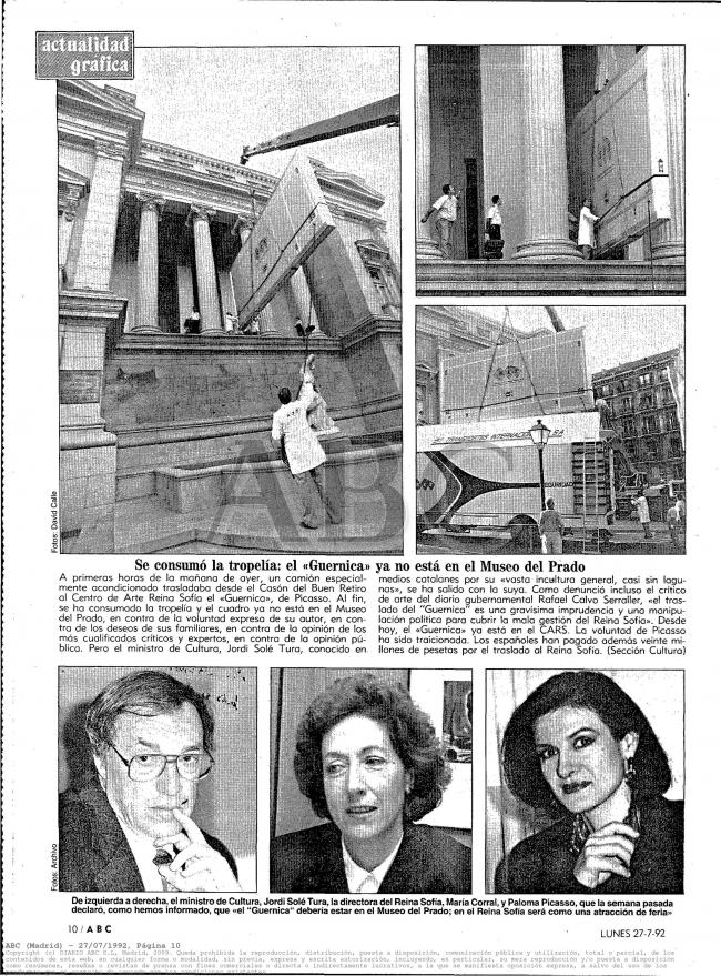 Se consumó la tropelía: el Guernica ya no estará en el Museo del Prado