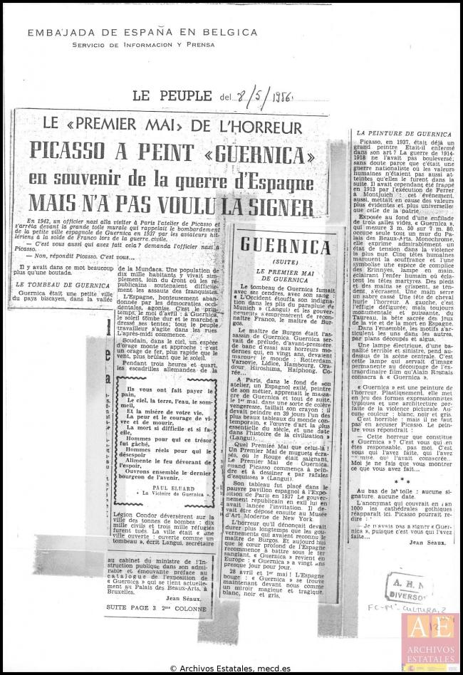 Carta del embajador de España en Bélgica a Alberto Martín-Artajo Álvarez