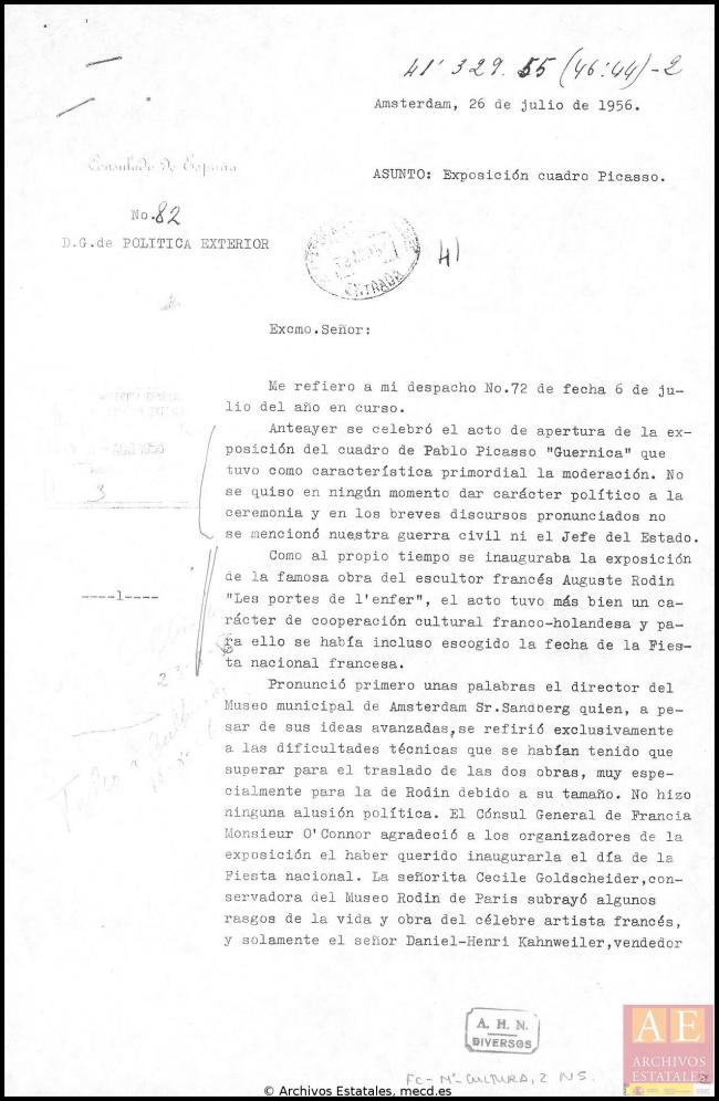 Carta de J. M. Trias de Bes a Alberto Martín-Artajo Álvarez