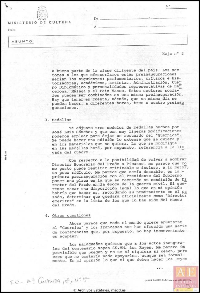 Carta de Javier Tussell a Íñigo Cavero