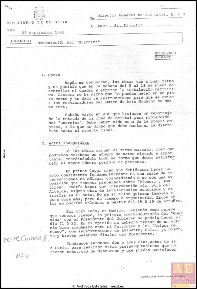 Carta de Javier Tussell a Íñigo Cavero