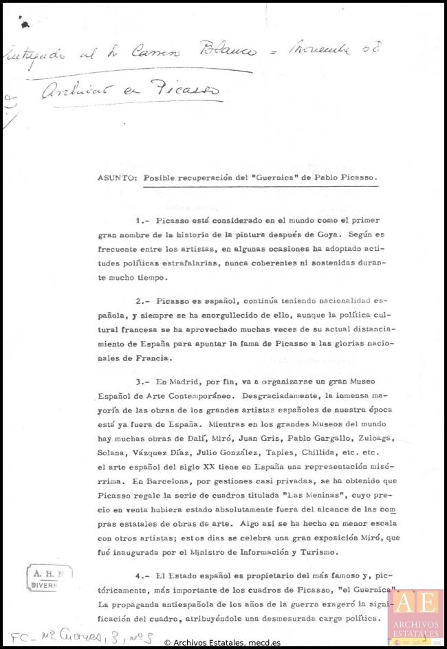 Posible recuperación del "Guernica" de Pablo Picasso