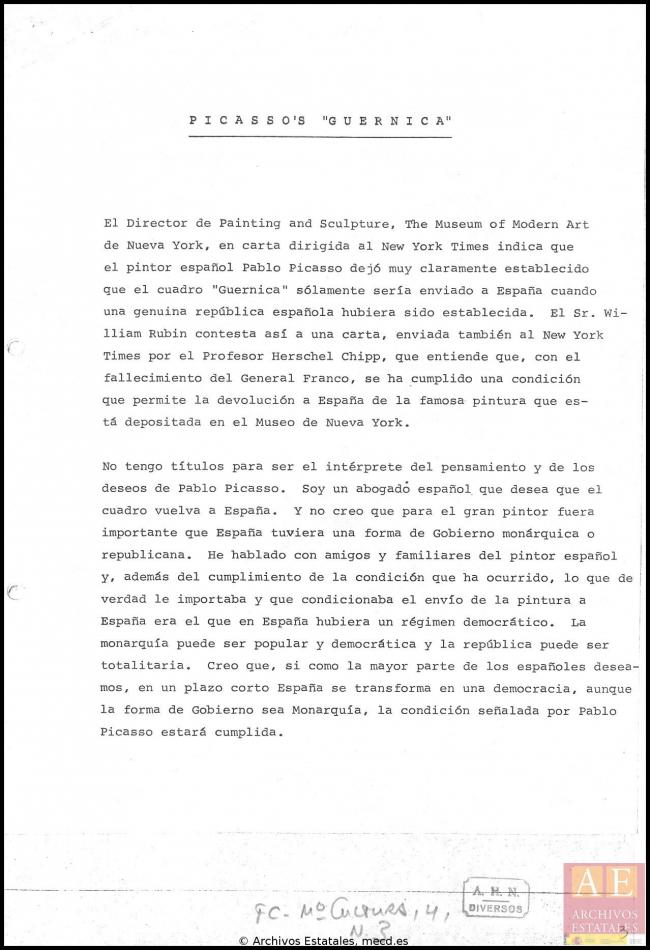 Carta de José Mario Armero a M. Rosenthal