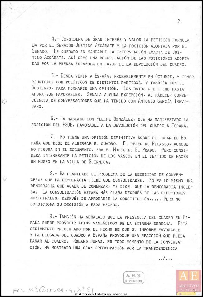 Resumen del encuentro de José Mario Armero con Roland Dumas