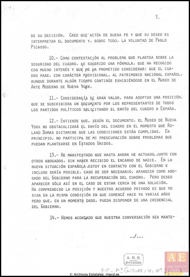 Resumen del encuentro de José Mario Armero con Roland Dumas