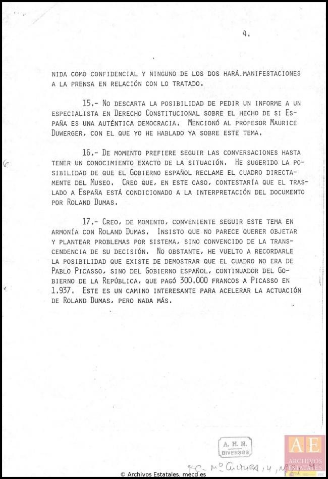 Resumen del encuentro de José Mario Armero con Roland Dumas