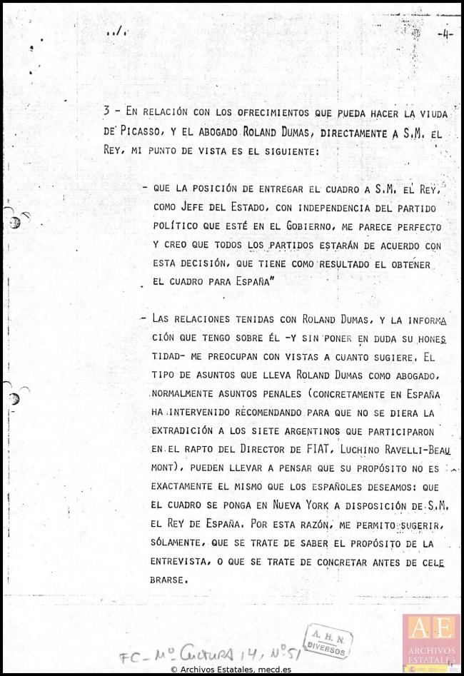 Informe del Ministerio de Cultura sobre el traslado de Guernica