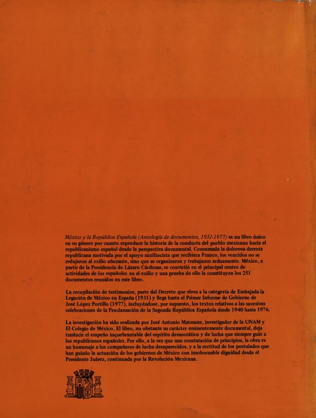 Mexico and the Spanish Republic: Anthology of Documents, 1931–1977