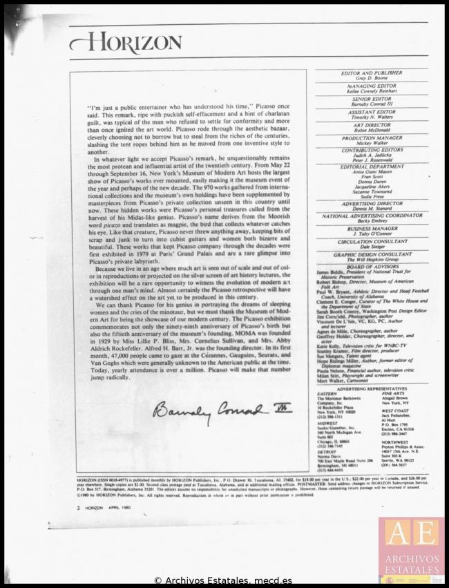 Horizon. The magazine of the arts