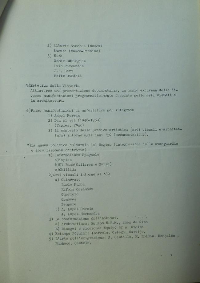 Informe sobre la exposición Avanguarda e politica: il caso spagnolo dal 1936 al 1976