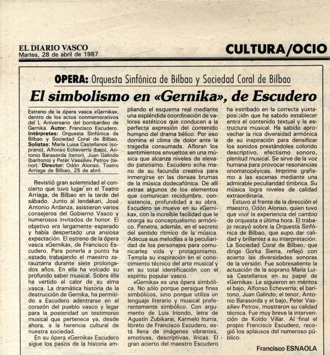 El simbolismo en 'Gernika', de Escudero