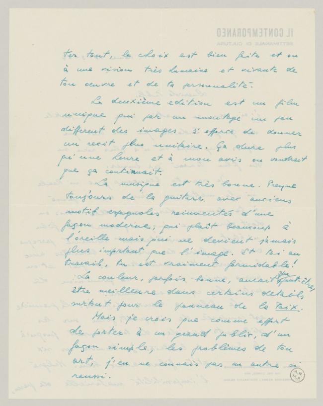 Carta de Antonello Trombadori a Pablo Picasso