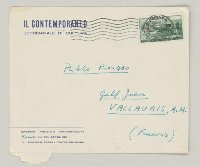 Carta de Antonello Trombadori a Pablo Picasso