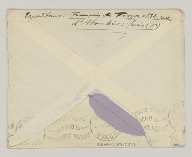 Carta de Francisco de Troya a Pablo Picasso del 23 de diciembre de 1939