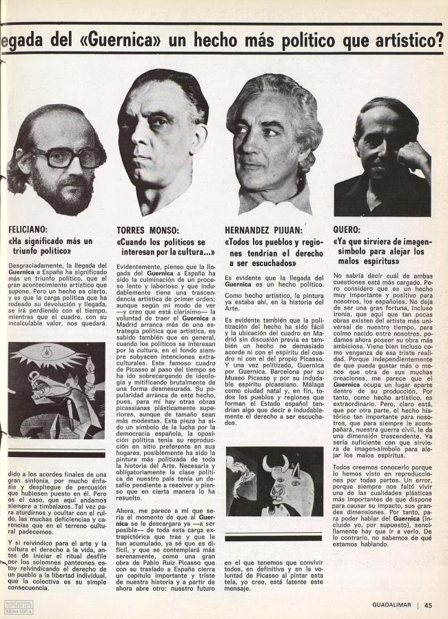 ¿Considera la llega del "Guernica" una hecho más político que artístico?