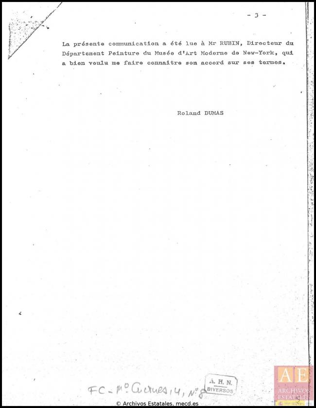 EN Comunicado de Roland Dumas