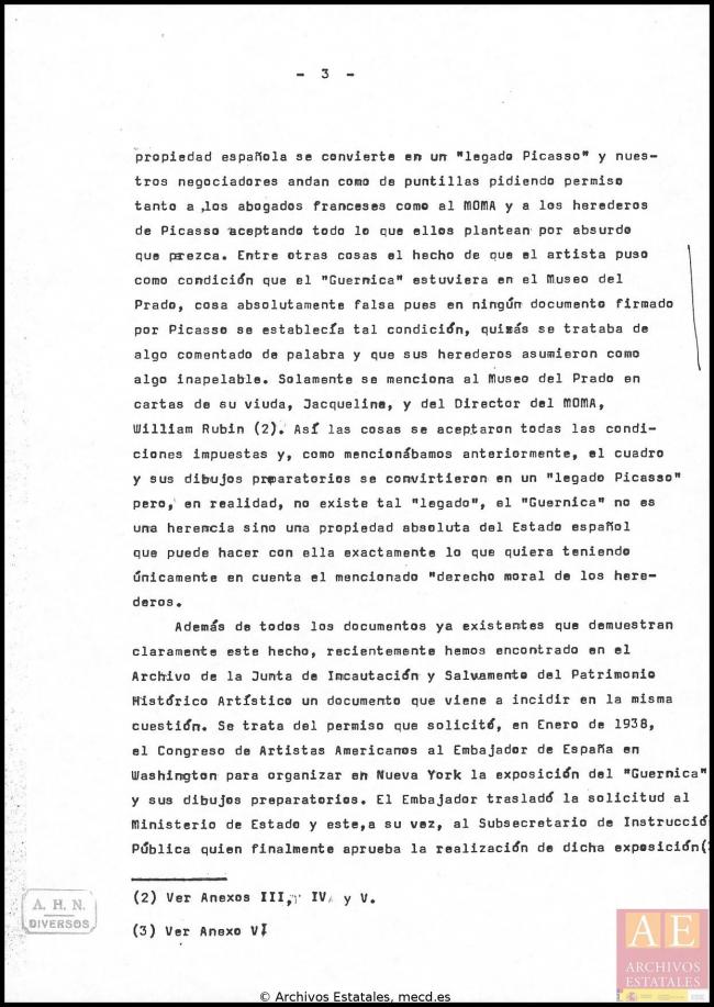 Informe sobre Guernica y anexos