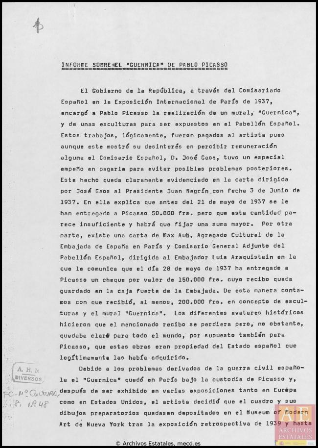 Informe sobre Guernica y anexos