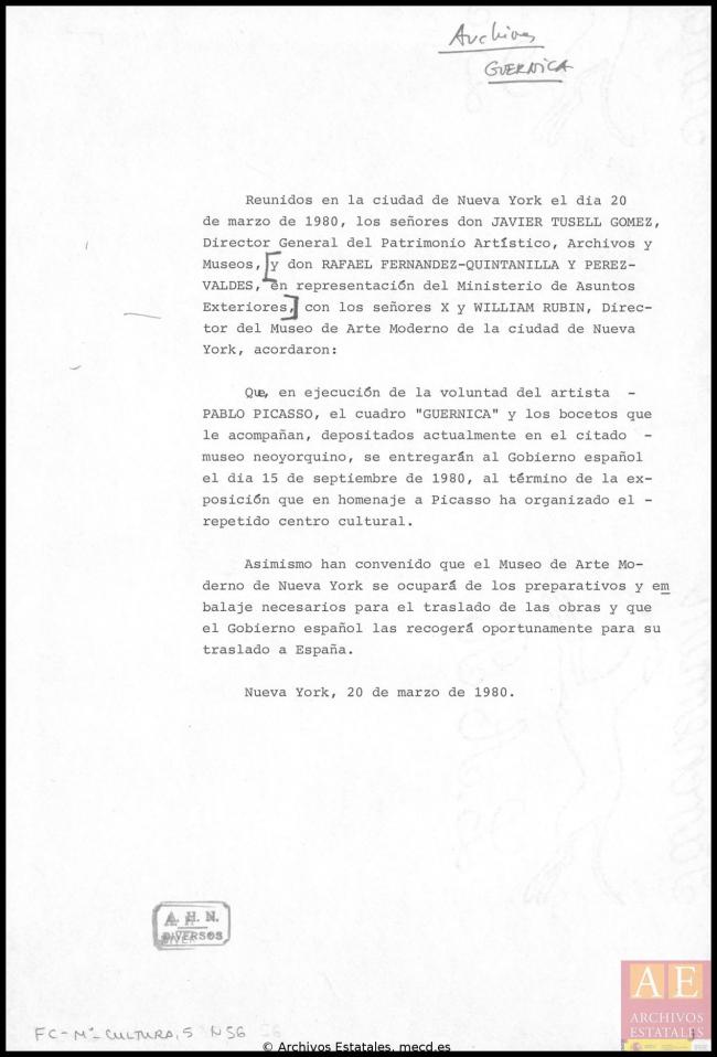 Acuerdo de entrega de Guernica al Gobierno español