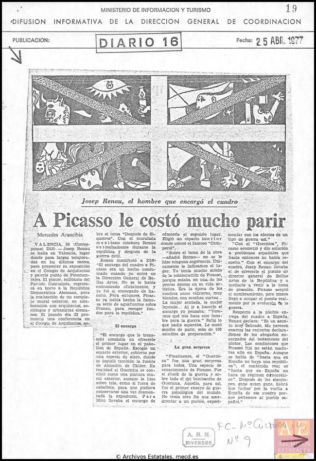 Archivo de prensa de Javier Tusell, director general de Bellas Artes