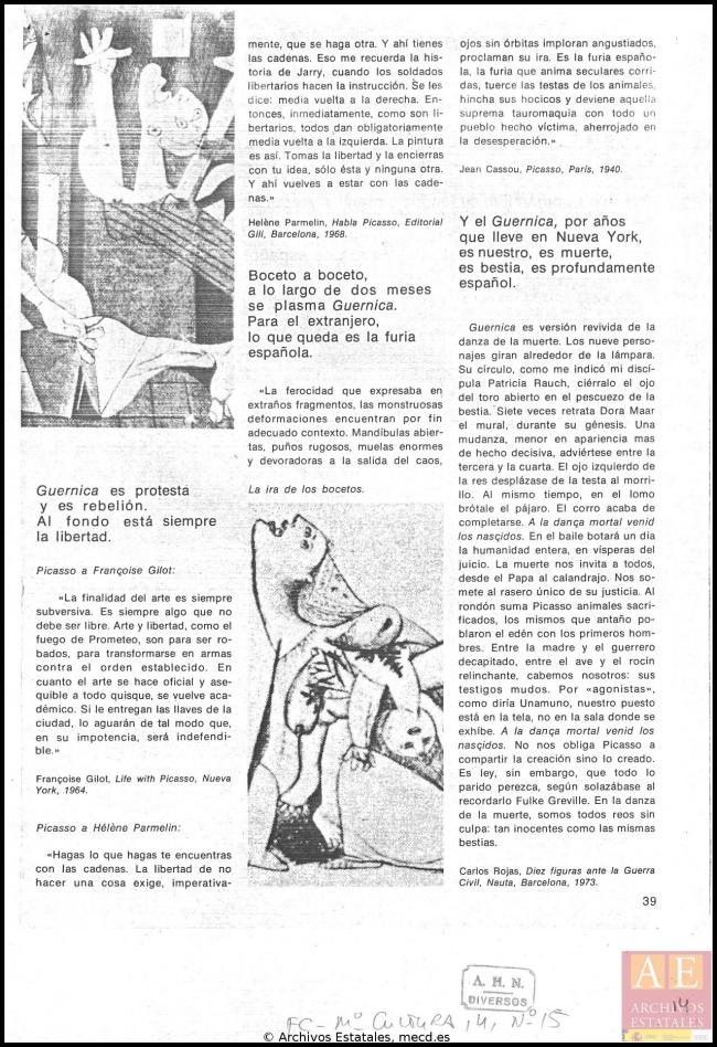 Archivo de prensa de Javier Tusell, director general de Bellas Artes