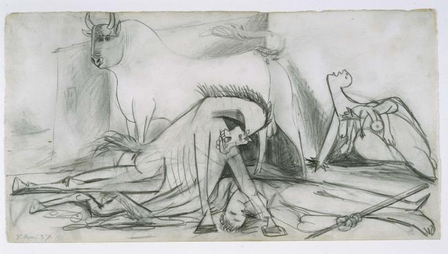 Composition Study [VI]. Sketch for Guernica