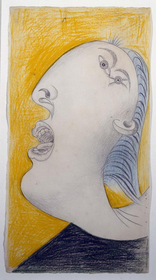 Cabeza de mujer (I). Dibujo preparatorio para «Guernica»