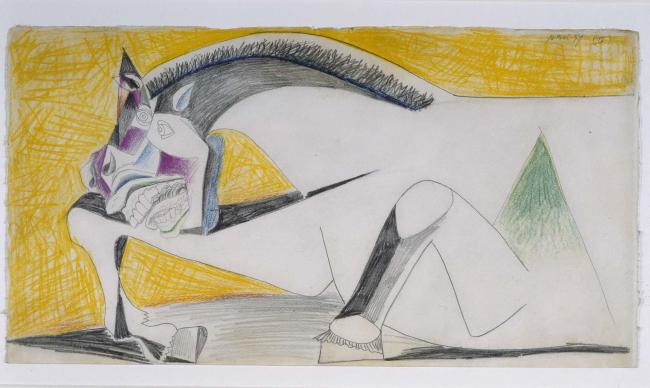Estudio para el caballo. Dibujo preparatorio para «Guernica»