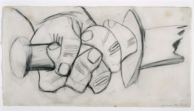 Mano con espada rota. Dibujo preparatorio para «Guernica»
