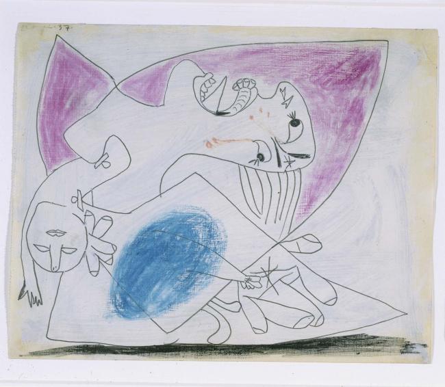 Madre con niño muerto (III). Dibujo preparatorio para «Guernica»