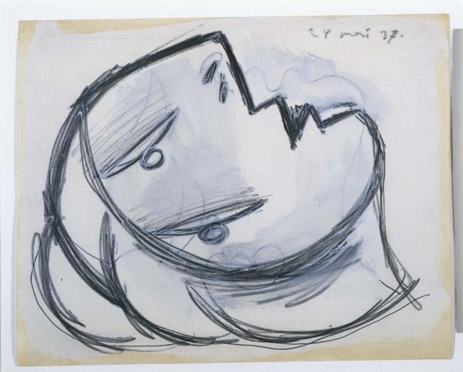 Cabeza. Dibujo preparatorio para «Guernica»