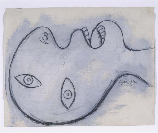 Estudio para cabeza de hombre. Dibujo preparatorio para «Guernica»